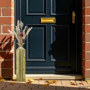 Hosley Decorative Floor Vase, Metal, Gold, 21.75-inch Tall Cylinder Vase for Pampas Grass, Artificial Flowers, Living Room and Entryway Decor