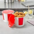 thumbnail image 3 of Restaurantware-Bio Tek 85 Ounce Chicken Buckets With Lids, 100 Greaseproof Paper Chicken Buckets - Vented Lids, Freezable, Red And White Paper Disposable Chicken Buckets, For Restaurants And Cafes, 3 of 4