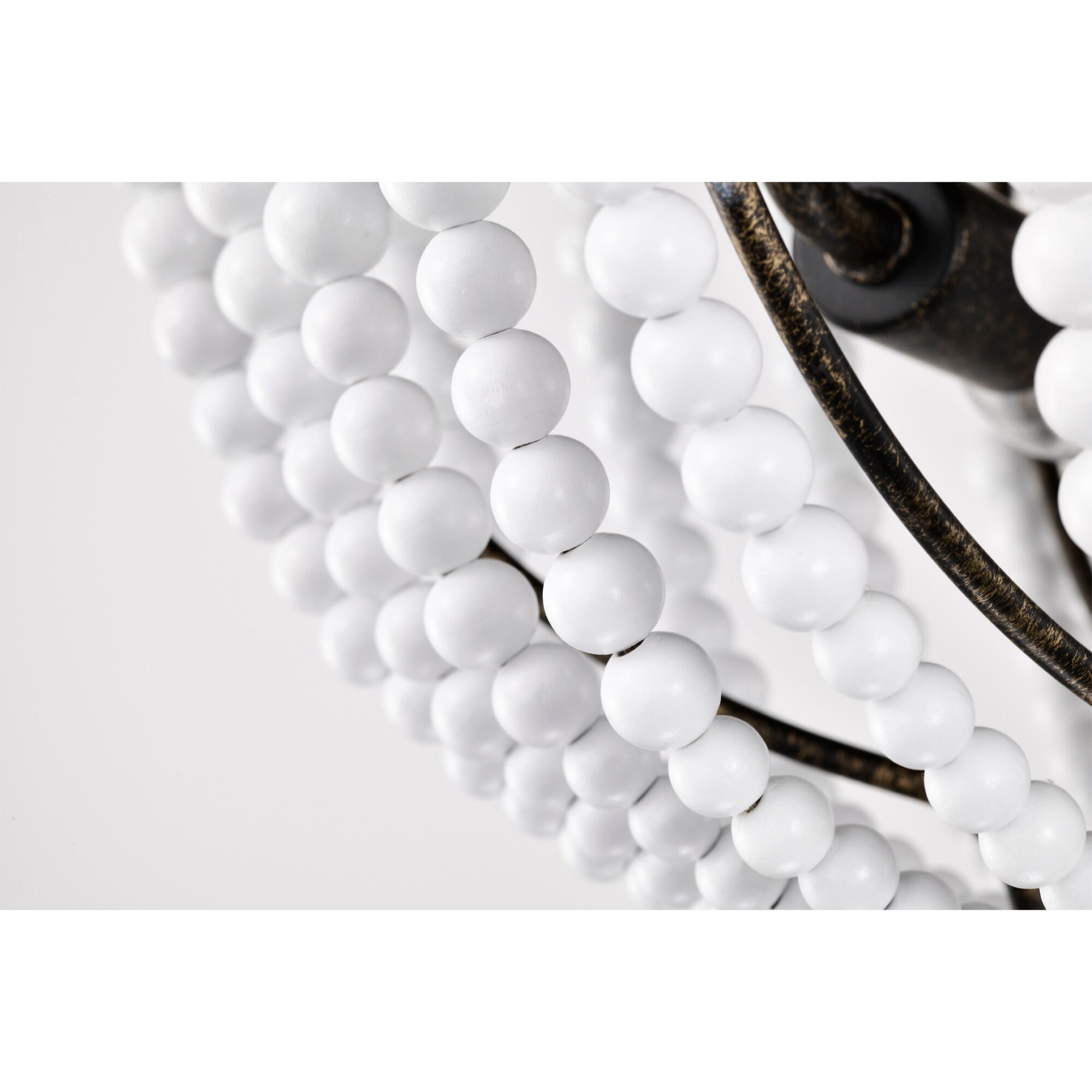 Warehouse of Tiffany Pryne 18 Inch Off White Bead Detail Flush Mount 3-Light