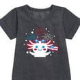 thumbnail image 2 of Instant Message - Americana - Axolotl Celebrating with Fireworks - Toddler & Youth Girls Fleece Dress, 2 of 5