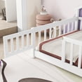thumbnail image 6 of PORKISS Kids Montessori Floor Bed, Twin Size Floor Bed with Fence and Door for Girls Boys, White, 6 of 12