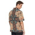 thumbnail image 4 of Traditional Pattern Vintage Men's Hawaiian Wrinkle Free Button Down Short Sleeve Shirt Casual Shirts Beach Shirts, 4 of 8