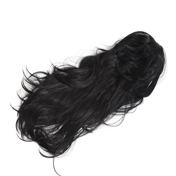 M Buder Peluca Larga Ondulada Negra Pelo Rizado Sintético Transpirable de Moda y Seguridad para Mujer Cosplay Anime Eventos Fiestas Temáticas Citas y Uso Diario con Red Cómoda