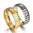 thumbnail image 6 of Unisex Metal Geometric Carved Tire Ring, Electroplated Design, Unique Automotive Style Gift for Car Enthusiasts, 6 of 10