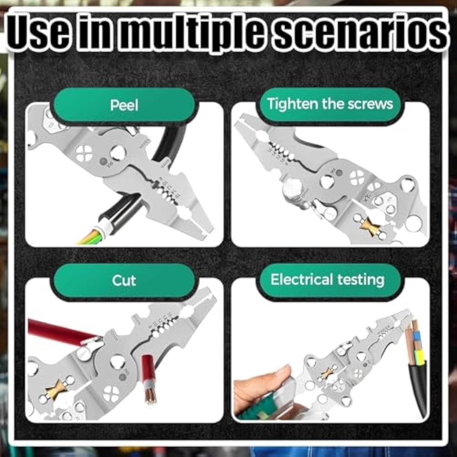 8-In-1 Tool, Tool, 8 In 1 Wire Stripper with Voltage Tester