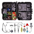thumbnail image 2 of 213pcs Fishing Accessories ,Including Hooks, Bass Casting Sinker Weights, Fishing Swivels Snaps,Sinker Slides,Fishing Set with Box Black, 2 of 4