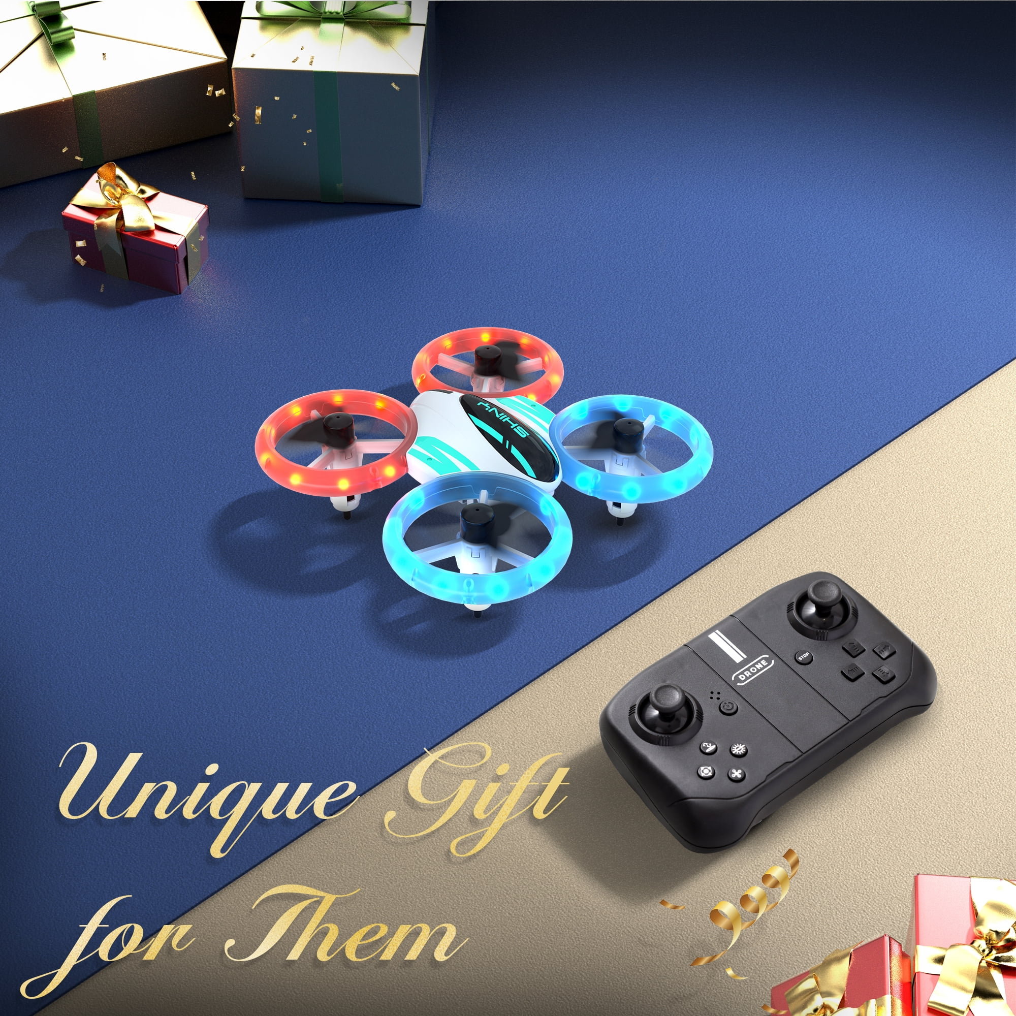 DEERC DC11 Mini Drone for Kids, RC Nano Quadcopter with LED Lights for Beginners with Altitude Hold, Demo Mode, 3 Batteries, Green