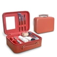 thumbnail image 1 of Travel Makeup Case with Mirror - Partitionable Cosmetic Makeup Train, 1 of 8