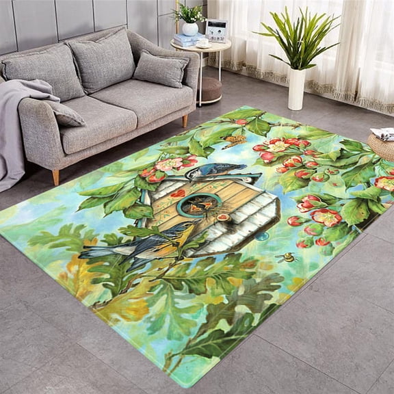 Home Floral Carpet Non-slip Floor Mat Bedroom Living Room Large Area Rugs Home Decor Doorm