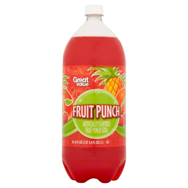 Great Value Fruit Punch Soda, 67.6 fl oz