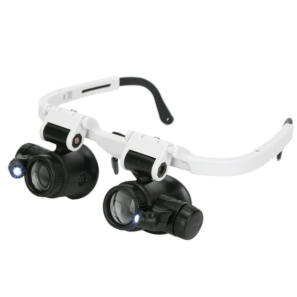 Loupe, Position du Barillet de Lentille Réglable, Loupe pour Lunettes, Tête de Loupe avec LED pour Lecture et Réparation