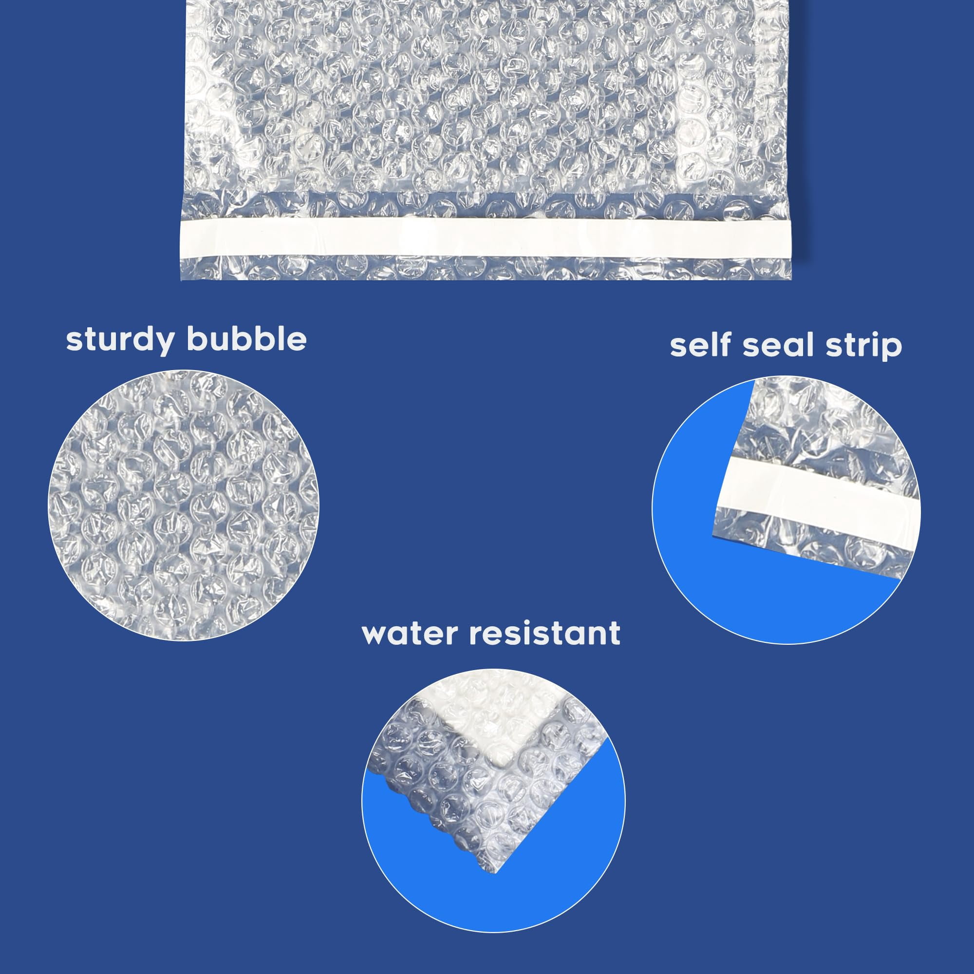 The Boxery 12x11.5" Clear Self-Sealing Bubble Out Bag Pouches -50 Pack- Bubble Cushion Wrap Bags for Packing, Storage, Moving, and Shipping fragile items