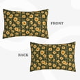 thumbnail image 3 of Binfone Black Ink Green Plaid Sunflower Standard Size Pillowcase, Long Staple Pure Cotton Envelope Closure Pillow Cover (Pillow core not included),14"x20", 3 of 7