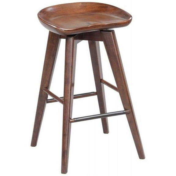 Bowery Hill 26.25" Contemporary Wood Swivel Stool in Natural