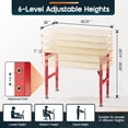 thumbnail image 5 of Jocisland 44" Red Adjustable with 4 AC Outlet and 2 USB Ports Power Outlets, 2000 lbs Capacity, Rubber Wood Top for Garage, Workshop, 5 of 9