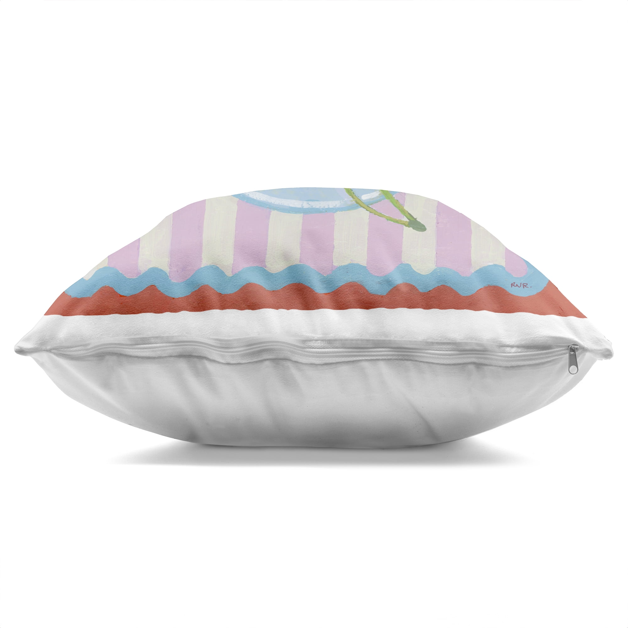 Stupell Industries Red Cherries over Pink Stripes Decorative Printed Throw Pillow, design by Rachael Reese, 18 x 7 x 18
