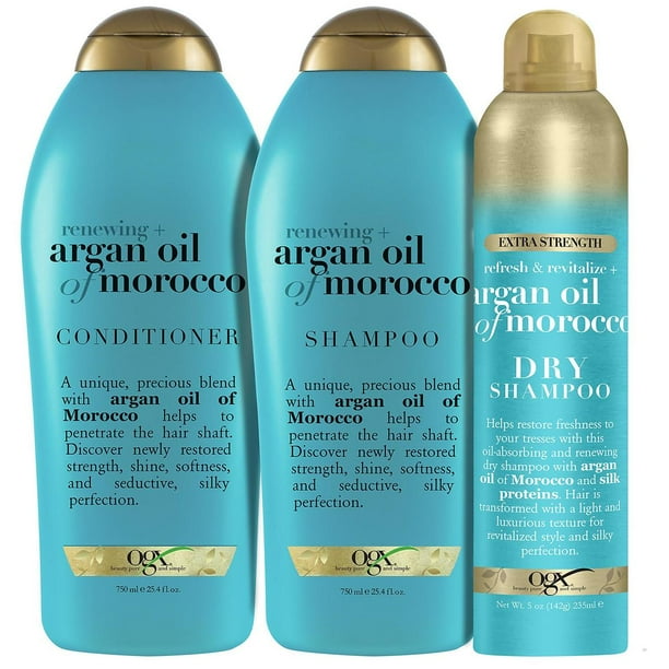 Ogx Renewing Argan Oil Of Morocco Shampoo Conditioner And Dry Shampoo Bundle Walmart Com Walmart Com