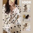 thumbnail image 4 of Conjunto de pijama Kawaii para mujer, ropa de dormir de 2 piezas, Top de manga larga, pantalones, bata de casa, moda coreana, 4 of 4