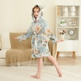 thumbnail image 2 of FORMRS Niños Bathrobe Unisex Hooded Robe Soft Plush Pajamas Sleepwear, Size 10-12T, Whimsical Rose, 2 of 7