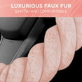 thumbnail image 4 of Twisted Fur Soft Pink Steering Wheel Cover, Standard 15 Inch Size Fits Most Vehicles, Fuzzy Fluffy Car Steering Cover with Soft Faux Fur Touch, Car Accessories for Women, 4 of 5