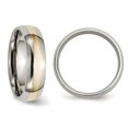 thumbnail image 4 of Mens 6mm Comfort Fit Titanium Wedding Band Ring with 14K Gold Inlay, 4 of 6