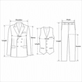 thumbnail image 5 of HBDesign Mens 3 Piece Double Breasted Suit Set, Blazer Vest Pants for Business Party, 5 of 6
