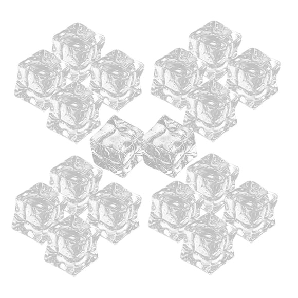 OULII 50Ud Acrílicos Cuadrados Transparentes Como De Hielo Reutilizables Para Decorar