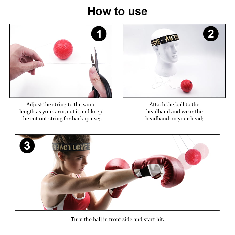Pawaca Boxing Reflex Ball on String Portable Boxing Fight Punch Ball to Improve Reaction and Speed with Headband for Training Hand Eye Coordination 