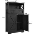 thumbnail image 4 of Black Storage Cabinet with Drawers and Shelves, Freestanding Black Kitchen Pantry Storage Cabinet, Floor Storage Cabinet Hutch Cupboard Black for Dining/Living Room/Home Office, 4 of 9