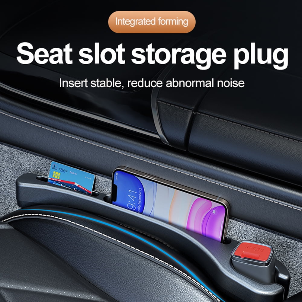 2PCS Car Seat Gap Filler Organizer, Car Seat Gap Organizer to Block Falling of Essential Items, Car Side Seat Gap Filler for Car, Universal Car Gap Filler for Cars, SUVs & Trucks - BEIGE