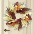 thumbnail image 6 of Hadanceo Fall Wreath,Artificial Grass Fern Autumn Wreath,Large Thanksgiving Harvest Decoration for Outdoor Front Door Farmhouse Home Decor, 6 of 9