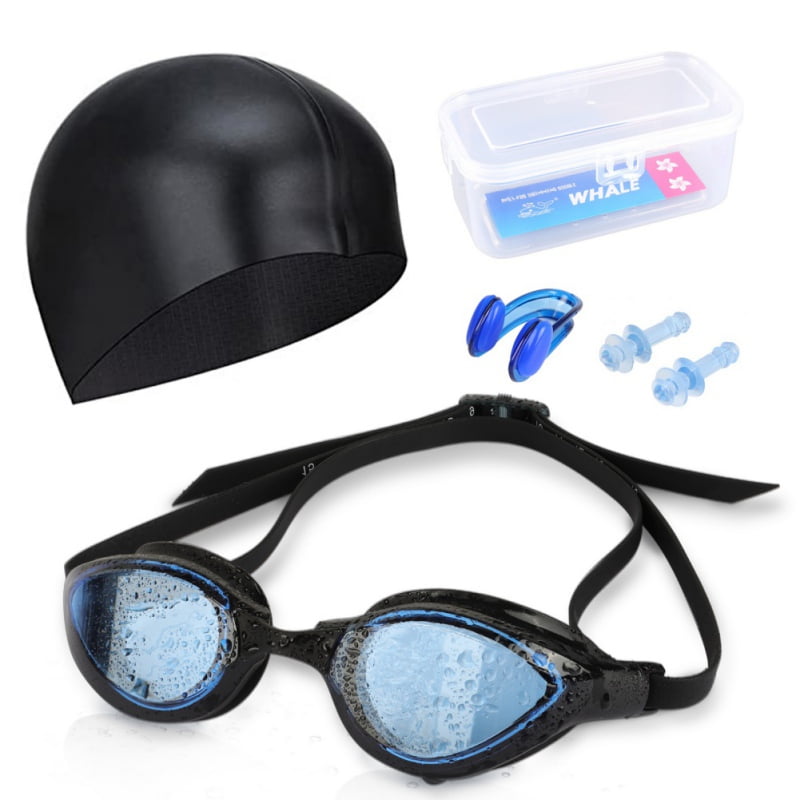 Details about   Men Women 3D Silicone Swimming Cap  Anti Fog Goggles adult  Protect Ears Eyes US 