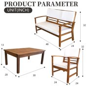 PayLessHere 4 Pieces Modern Wood Patio Outdoor Indoor Use,Nature