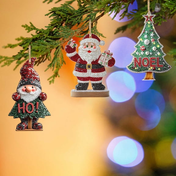 Nkmbld Christmas Tree Decoration Ornaments, New Cute Santa Claus Hanging Pendant for Car Interior Walls Windows Doors Home Party Garden