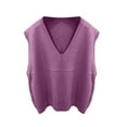 thumbnail image 3 of Tianiyouqing Womens 100% Merino Wool Sweater Vest 2025 Fashion Sleeveless V Neck Business Casual Tank Knit Pullover Tops Spring Trendy Purple S, 3 of 4
