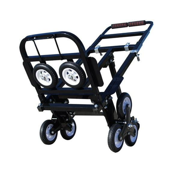 TECHTONGDA Portable Folding Hand Truck Stair Climbing Cart Handcart Luggage Cart with 2 Backup Wheels