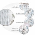 thumbnail image 3 of Small Stall Shower Curtain 36x78 Inch Narrow Half Size Light Blue Grey Botanical Bath Curtains Bathroom Decor, Spring Floral Summer Farmhouse Waterproof Fabric Shower Curtain Set with Hooks 36 Inch, 3 of 7