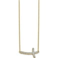 thumbnail image 2 of 10K Yellow Gold Diamond Sideways Cross 18In Necklace (Width 20) (Length 18) - Jbsp, 2 of 5