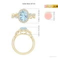 thumbnail image 5 of ANGARA Natural Oval 1.5 ct Aquamarine Twisted Vine Ring with Diamond Halo in 14K Yellow Gold for Women (Size-9x7mm) | March Birthstone, Anniversary, Jewelry Gift for Women | Natural Aquamarine Ring, 5 of 10