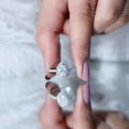thumbnail image 5 of Rosec Jewels Moissanite Teardrop Engagement Ring with Halo - 1 Ct - 6X8 mm Pear Shape - D-VS1 Quality, 925 Sterling Silver, US 10.50, 5 of 9