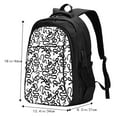 thumbnail image 5 of Wukai Hand Drawn Snake Travel Laptop Backpack: Business Water-Resistant Bag with USB Charging Port, Ideal College Backpack for Men & Women, 5 of 6