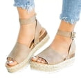 thumbnail image 2 of Azrian Woman Summer Sandals Open toe Casual Platform Wedge Shoes Casual Canvas Shoes, 2 of 6