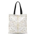 thumbnail image 1 of POGLIP Canvas Tote Bag Silver Pattern Gold Baroque on Antique Flower Border Victorian Durable Reusable Shopping Shoulder Grocery Bag, 1 of 1