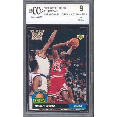 - 1993 upper deck euro #43 MICHAEL JORDAN ad BGS BCCG 9