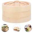 thumbnail image 3 of MasteelfCA 1 Set Handmade Bamboo Steamer Kitchen Food Steamer with Lid Cooking Tool, 3 of 8