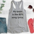 thumbnail image 2 of My Brain Is Like 80% Song Lyrics Tank Top, Ladies Racerback Tank Top, Funny Music Lover Tank, Heather Gray, Medium, 2 of 3