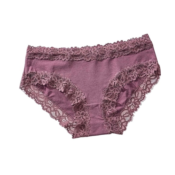 Njagoc3 Lace Cotton Underwear for Women Mid Waist Breathable Soft Daily Briefs