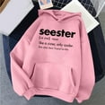 thumbnail image 4 of WENWU Women's Hoodies Sweatshirts Long Sleeve Pullover Hoodies Oversized Hoodie for Women Pink Plain Sweatshirt Trendy Fall Outfits for Women Graphic Hoodie, 4 of 4