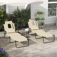 thumbnail image 2 of Outsunny 2 Pcs Chaise Longue d'Extérieur Réglable, Chaise Longue Pliante de Jardin, 2 of 10