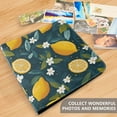 thumbnail image 4 of FORMRS 3 Ring Photo Album 4"x6" Self Adhesive Large Capacity PU Leather Cover, Green Lemons, 4 of 8
